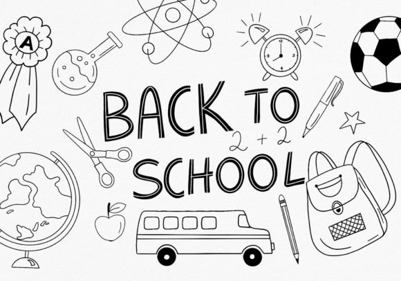 Back to SCHOOL Doodles PNG for Creative Design Projects