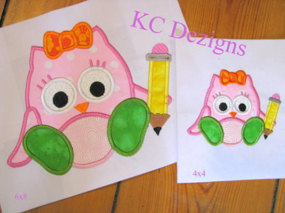 Girl Owl with Pencil: A Strategic Machine Embroidery Design for Back-to-School Projects