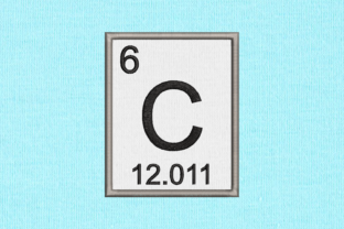 Periodic Element 6 C Carbon Applique Design for Science Fans